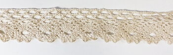 Non elastic lace cotton natural colored 30mm