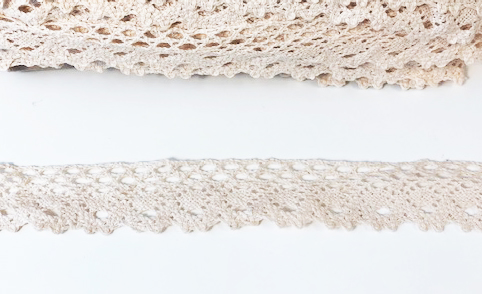 Non elastic lace cotton natural colored 30mm - 2