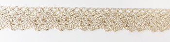 Non elastic lace cotton natural colored 20mm