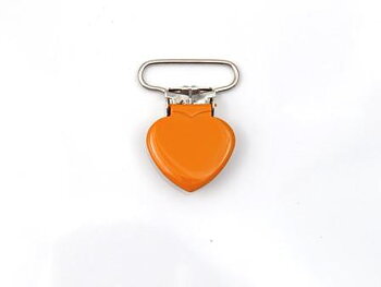 Nappclips hjärtformat orange
