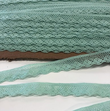 Non elastic lace cotton mint 18mm