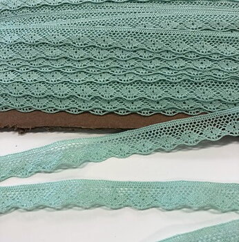Non elastic lace cotton mint 18mm