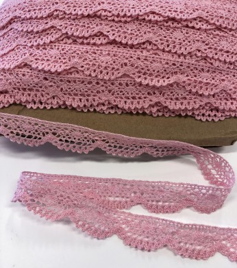 Non elastic lace cotton pink 18mm