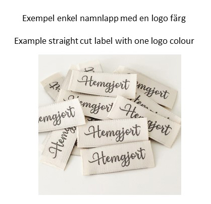 Straight cut woven label custommade template A-C 1 colour logo 300pcs - 2