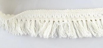 Non elastic lace cotton tassels nature colored 45mm