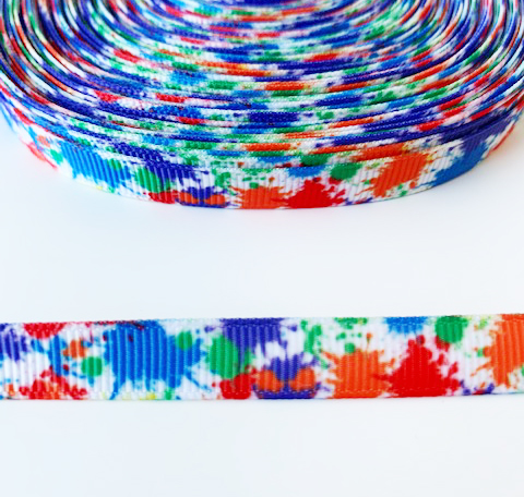 Printed ribbon colour splash 10mm