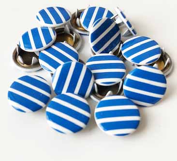 Snap-on button Blue stripes Trådsnella