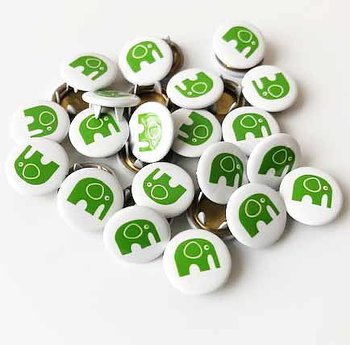 Tryckknapp Grön Elefant Trådsnella