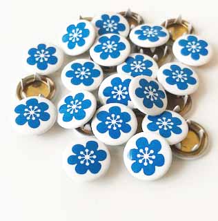 Snap-on button Blue flower Vintage in my heart