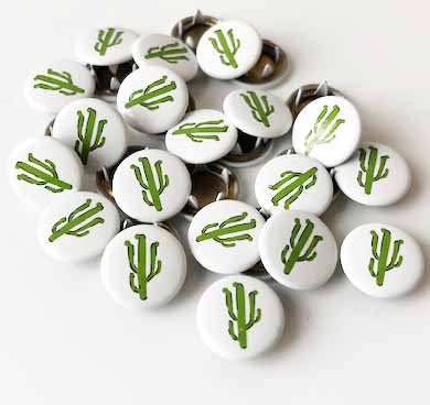 Snap-on button Cactus