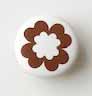 Snap-on button Brown flower - 2