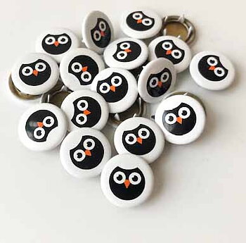 Snap-on button Black Owl Tyglycka