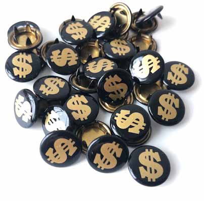 Tryckknapp Guld dollar