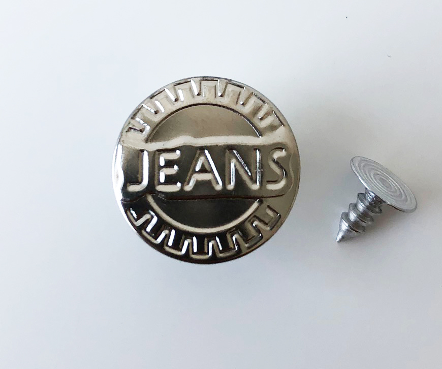 Jeansknapp silverfärgad