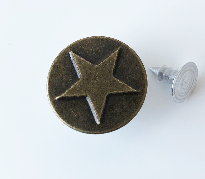 Jeans button star antique coloured - 2