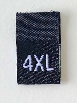 Black woven folded sizelabel 4XL