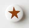 Snap-on button Brown star  on white - 2