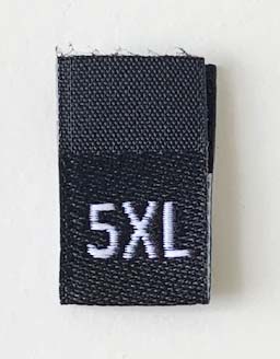 Black woven folded sizelabel 5XL