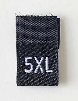 Black woven folded sizelabel 5XL