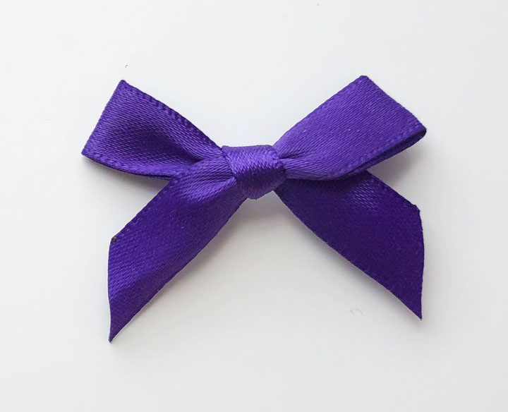 Satin bow Dark purple