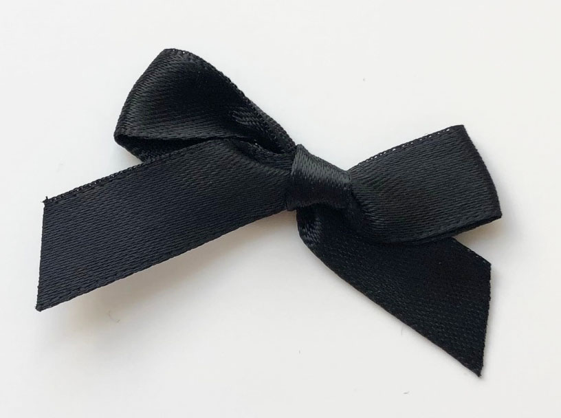 Satin bow Black