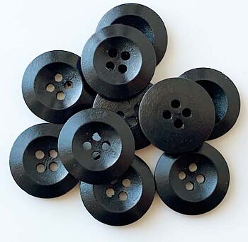 Svart svarvad knapp fyra hål 20mm