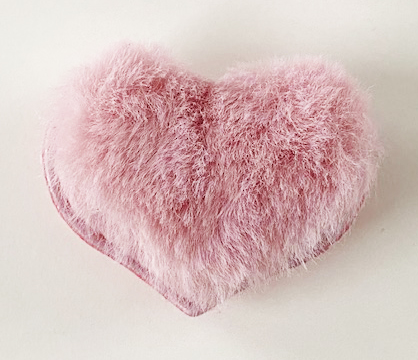 Applique fake small fure heart dull pink