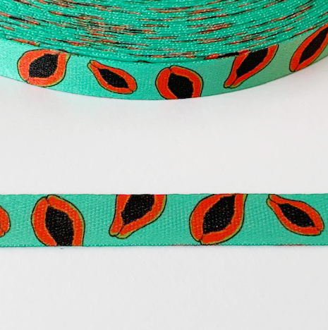 Printed ribbon Papaya 10mm