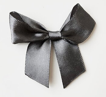 Satin Bow Big  Dark grey 70x7mm