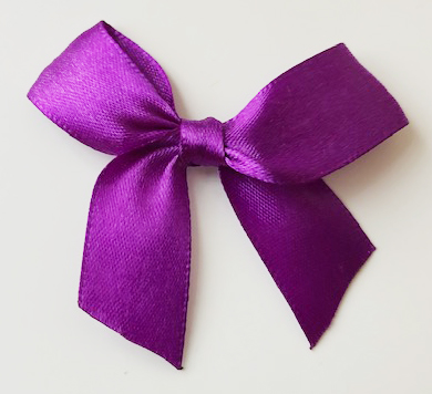 Satin Bow Big  Dark purple 70x7mm