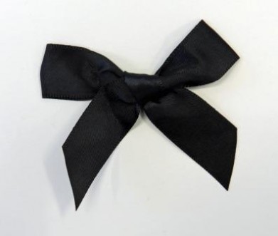 Satin Bow Big  Black 70x7mm