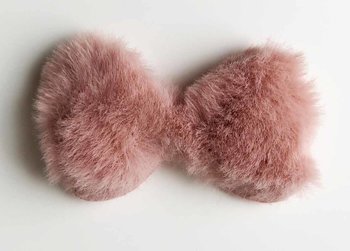 Applique fake fure dullpink bow