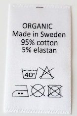 Satinlabel Organic made in Sweden