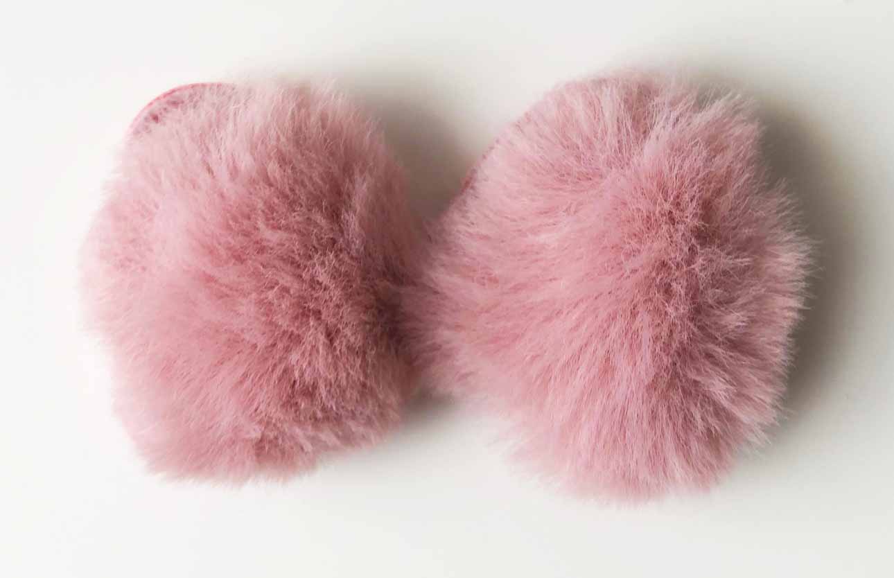 Applique fake fure pink bow