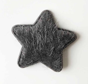 Applique fake fure grey star 