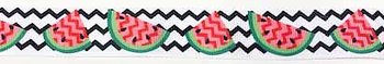 Printed ribbon Chevron watermelons 22mm