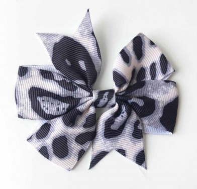 Rosett Leopard grå/svart 80x80mm