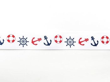 Tryckt band Anchors 22mm