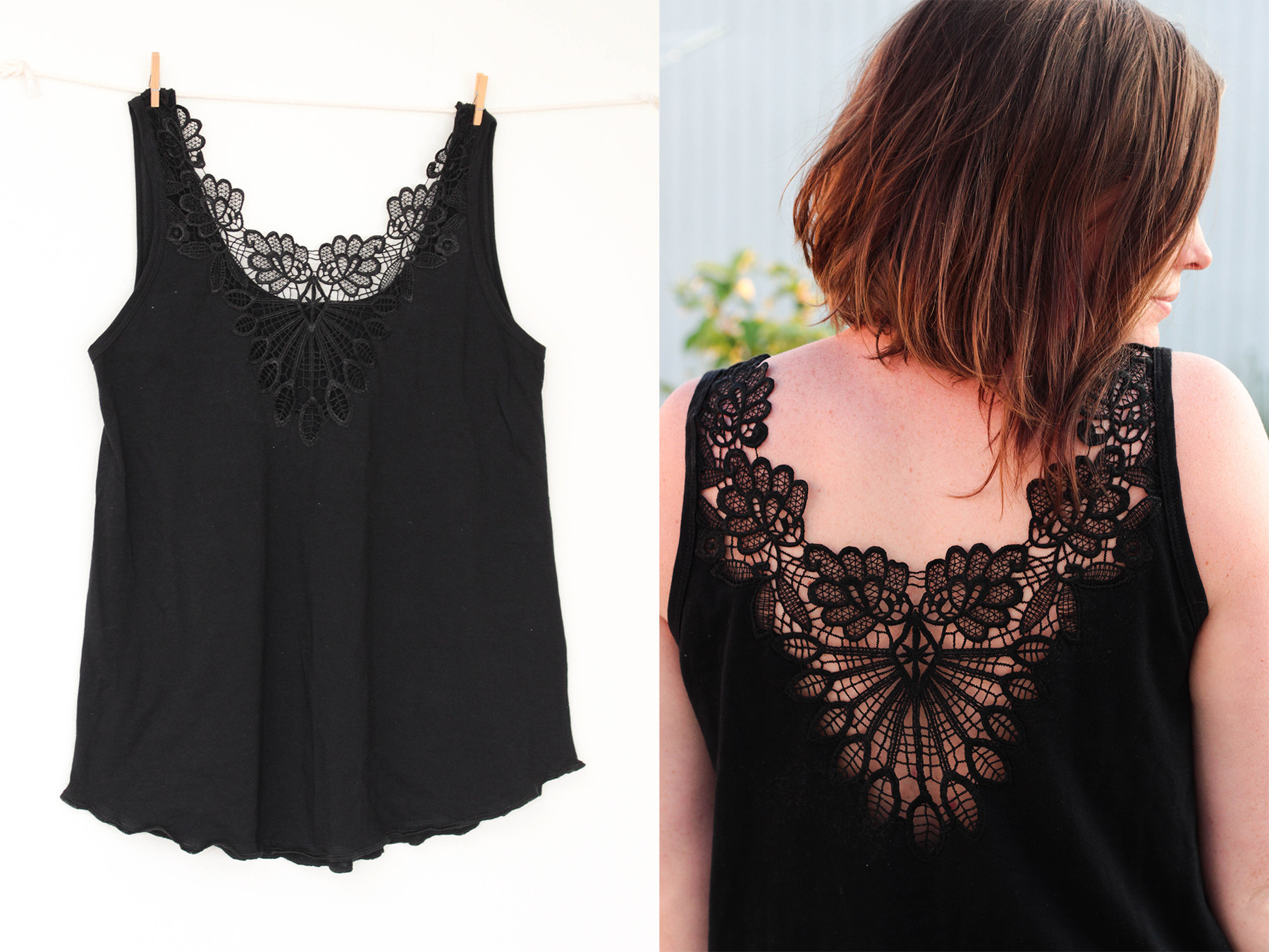 Lace applique white with pearls  - 2