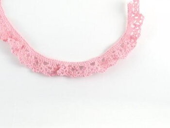 Stretchig spets virkad rosa 12mm