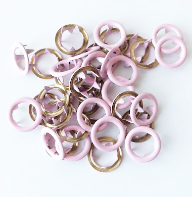 Snap-on button ring Pink