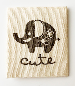 Printed cotton label Elephant