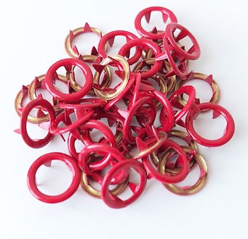 Snap-on button ring Red