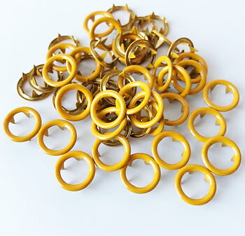 Snap-on button ring Mustard