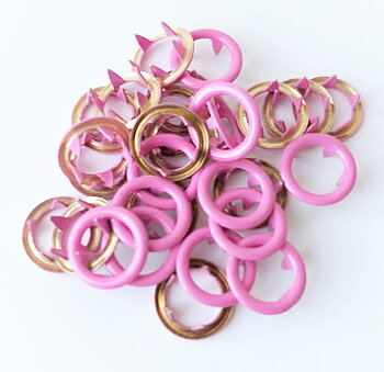 Snap-on button ring Strong pink