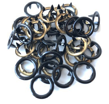 Snap-on button ring Black