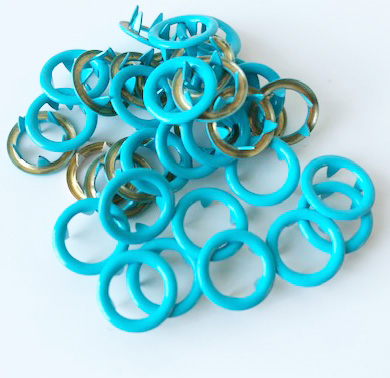 Snap-on button ring Turquise