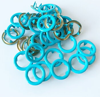 Snap-on button ring Turquise
