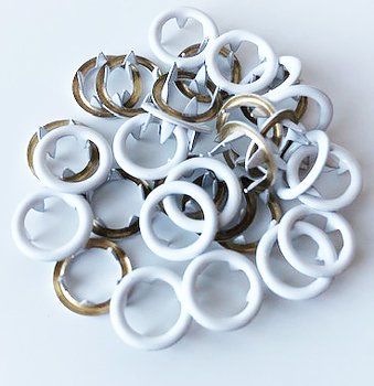 Snap-on button ring White