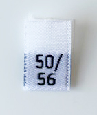 White woven folded sizelabel 50/56